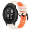 For Garmin  Instinct 2 Solar 22mm Sports Two-Color Silicone Watch Band(Starlight+Orange)