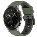 For Garmin MARQ Athlete Gen 2 22mm Sports Two-Color Silicone Watch Band(Olive Green+Black)