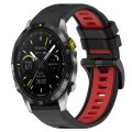 For Garmin MARQ Athlete Gen 2 22mm Sports Two-Color Silicone Watch Band(Black+Red)