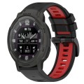 For Garmin Instinct Crossover Solar 22mm Sports Two-Color Silicone Watch Band(Black+Red)