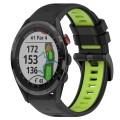 For Garmin Approach S62 22mm Sports Two-Color Silicone Watch Band(Black+Lime Green)