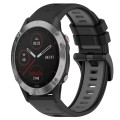 For Garmin Fenix 6 GPS 22mm Sports Two-Color Silicone Watch Band(Black+Grey)