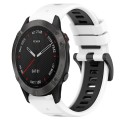 For Garmin Fenix 6 Pro GPS 22mm Sports Two-Color Silicone Watch Band(White+Black)