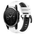 For Garmin Fenix 5 22mm Sports Two-Color Silicone Watch Band(White+Black)