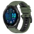 For Garmin Forerunner 965 22mm Sports Two-Color Silicone Watch Band(Olive Green+Black)