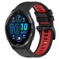 For Garmin Forerunner 965 22mm Sports Two-Color Silicone Watch Band(Black+Red)