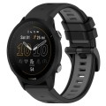 For Garmin Forerunner 955 22mm Sports Two-Color Silicone Watch Band(Black+Grey)