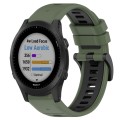 For Garmin Forerunner 945 22mm Sports Two-Color Silicone Watch Band(Olive Green+Black)