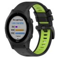 For Garmin Forerunner 945 22mm Sports Two-Color Silicone Watch Band(Black+Lime Green)