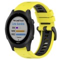 For Garmin Forerunner 945 22mm Sports Two-Color Silicone Watch Band(Yellow+Black)