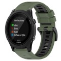 For Garmin Forerunner 935 22mm Sports Two-Color Silicone Watch Band(Olive Green+Black)