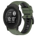 For Garmin Instinct 2 22mm Sports Two-Color Silicone Watch Band(Olive Green+Black)