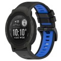 For Garmin Instinct 2 22mm Sports Two-Color Silicone Watch Band(Black+Blue)