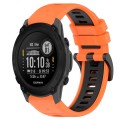 For Garmin Descent G1 22mm Sports Two-Color Silicone Watch Band(Orange+Black)