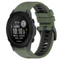 For Garmin Descent G1 22mm Sports Two-Color Silicone Watch Band(Olive Green+Black)