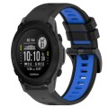For Garmin Descent G1 22mm Sports Two-Color Silicone Watch Band(Black+Blue)