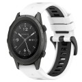 For Garmin MARQ Commander 22mm Sports Two-Color Silicone Watch Band(White+Black)