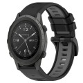 For Garmin MARQ Commander 22mm Sports Two-Color Silicone Watch Band(Black+Grey)
