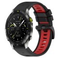 For Garmin MARQ Athlete 22mm Sports Two-Color Silicone Watch Band(Black+Red)