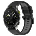 For Garmin MARQ Athlete 22mm Sports Two-Color Silicone Watch Band(Black+Grey)