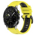 For Garmin MARQ Athlete 22mm Sports Two-Color Silicone Watch Band(Yellow+Black)
