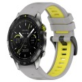 For Garmin MARQ Athlete 22mm Sports Two-Color Silicone Watch Band(Grey+Yellow)