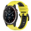 For Garmin Quatix 7 Pro 22mm Sports Two-Color Silicone Watch Band(Yellow+Black)