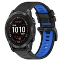 For Garmin Epix Pro 42mm 20mm Sports Two-Color Silicone Watch Band(Black+Blue)