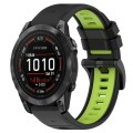 For Garmin Epix Pro 42mm 20mm Sports Two-Color Silicone Watch Band(Black+Lime Green)