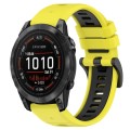 For Garmin Epix Pro 42mm 20mm Sports Two-Color Silicone Watch Band(Yellow+Black)