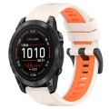 For Garmin Epix Pro 42mm 20mm Sports Two-Color Silicone Watch Band(Starlight+Orange)