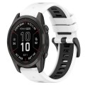 For Garmin Fenix 7S 20mm Sports Two-Color Silicone Watch Band(White+Black)