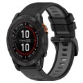 For Garmin Fenix 7S Solar 20mm Sports Two-Color Silicone Watch Band(Black+Grey)