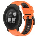 For Garmin Instinct 2S 20mm Sports Two-Color Silicone Watch Band(Orange+Black)