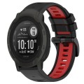 For Garmin Instinct 2S 20mm Sports Two-Color Silicone Watch Band(Black+Red)