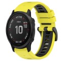 For Garmin Fenix 6S 20mm Sports Two-Color Silicone Watch Band(Yellow+Black)