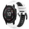 For Garmin Fenix 6S Pro 20mm Sports Two-Color Silicone Watch Band(White+Black)