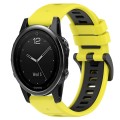 For Garmin Fenix 5S 20mm Sports Two-Color Silicone Watch Band(Yellow+Black)