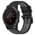 For Garmin Fenix 5S Plus 20mm Sports Two-Color Silicone Watch Band(Black+Grey)