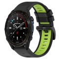For Garmin Descent Mk3i 43mm 20mm Sports Two-Color Silicone Watch Band(Black+Lime Green)