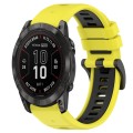 For Garmin Epix Pro 51mm 26mm Sports Two-Color Silicone Watch Band(Yellow+Black)