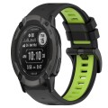 For Garmin Instinct 2X Solar 26mm Sports Two-Color Silicone Watch Band(Black+Lime Green)