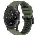 For Garmin D2 Delta PX 26mm Sports Two-Color Silicone Watch Band(Olive Green+Black)