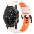 For Garmin D2 Delta PX 26mm Sports Two-Color Silicone Watch Band(Starlight+Orange)