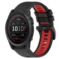 For Garmin Tactix 7 Pro 26mm Sports Two-Color Silicone Watch Band(Black+Red)
