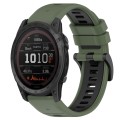 For Garmin Tactix 7 26mm Sports Two-Color Silicone Watch Band(Olive Green+Black)