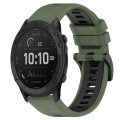 For Garmin Tactix Delta 26mm Sports Two-Color Silicone Watch Band(Olive Green+Black)