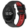 For Garmin Tactix Delta 26mm Sports Two-Color Silicone Watch Band(Black+Red)