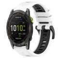 For Garmin Enduro 2 26mm Sports Two-Color Silicone Watch Band(White+Black)