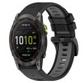For Garmin Enduro 2 26mm Sports Two-Color Silicone Watch Band(Black+Grey)